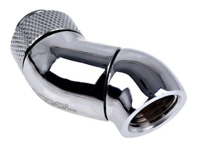 Alphacool Eiszapfen Connector Series Double 45° Angle Adapter - Vinklet armaturadapter for væskekjølesystem - sølvnikkel