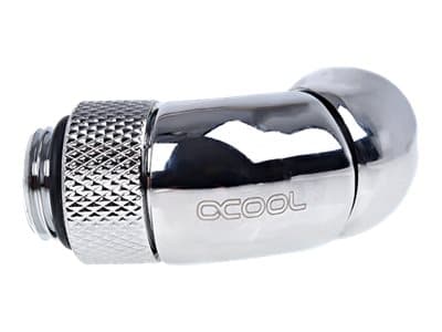 Alphacool Eiszapfen Connector Series Double 45° Angle Adapter - Vinklet armaturadapter for væskekjølesystem - sølvnikkel