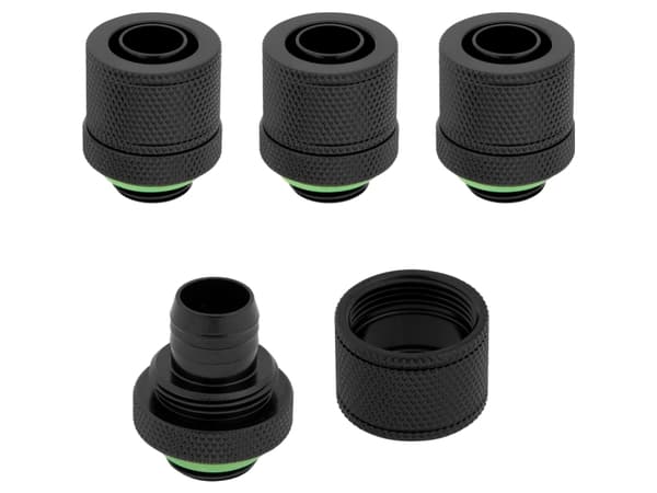 CORSAIR Hydro X Series XF Compression Fitting - Inpassning till vätskekylsystem - svart (paket om 4)