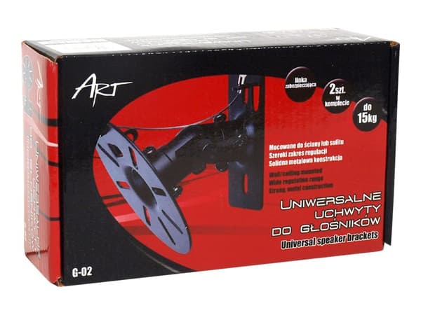 ART G-02 - Konsol - för högtalare - metall - svart - väggmonterbar (paket om 2)