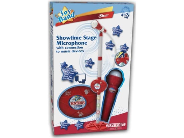 Bontempi Showtime Stage Microphone with connection to music devices, Lelumikrofoni, 3 vuosi/vuosia, AA, Monivärinen