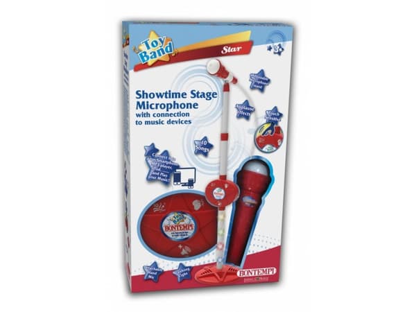Bontempi Showtime Stage Microphone with connection to music devices, Lelumikrofoni, 3 vuosi/vuosia, AA, Monivärinen