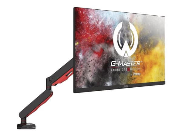 Iiyama DSG3001C-R1 - Monteringssats - justerbar arm - för LCD-display - svart, dynamic red - skärmstorlek: 17"-30" - disk-monteringsbar