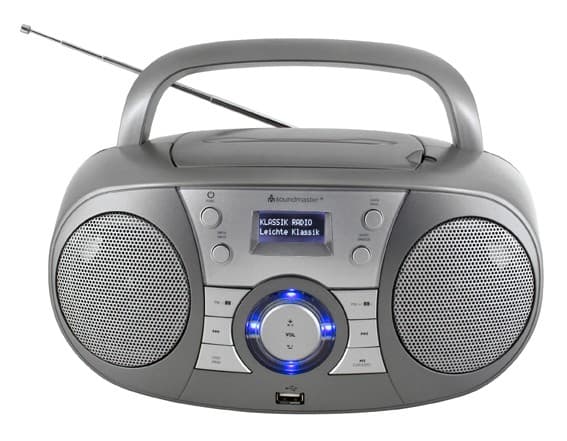 Soundmaster SCD1800TI, Henkilökohtainen, DAB+, FM, 2 W, LCD, Hopea, AC/DC
