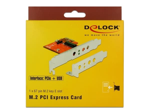 Delock - Kontrollerkort - M.2 - M.2 Card - låg profil - PCIe x1, USB 2.0