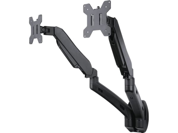 ART L-14GW - Brakett - justerbar arm - for 2 LCD-skjermer - metall - svart - skjermstørrelse: 13"-27" - veggmonterbar