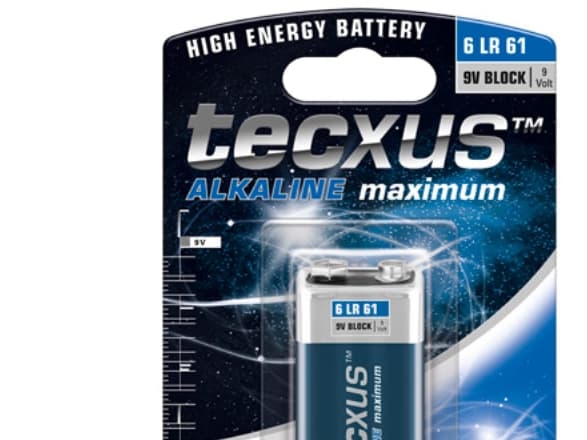 tecxus 9 Volt-Block - Batteri 9V - Alkalisk