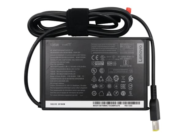 Chicony ADL135SCC3A - Virtalähde - AC 100-240 V - 135 Watt - FRU - IdeaPad 5 Pro 16; IdeaPad Creator 5 16; IdeaPad Gaming 3 15; ThinkPad P1 Gen 3; T1
