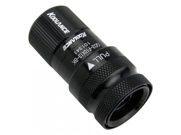 Koolance QD3 Female Quick Disconnect No-Spill Coupling, Compression for 10mm x 13mm (3/8in x 1/2in) - Koppling till vätskekylsystem - svart