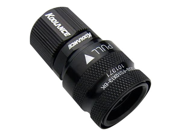 Koolance QD3 Naaraspuolinen pikalukitus, ei valumista, puristus 10mm x 13mm (3/8in x 1/2in) - nestejäähdytysjärjestelmän liitäntä - musta
