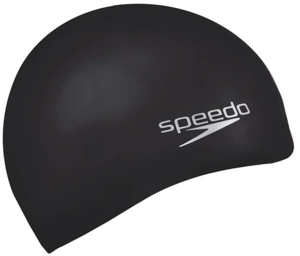 Speedo Plain Moulded Silicone Cap, Sort, Caps, Unisex, Svømming, One Size, Spesifikk