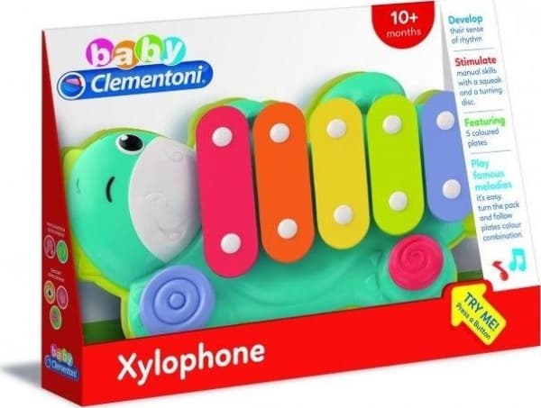 Clementoni Xylo Dino, Lelumusiikki-instrumentti, Ksylofoni, 1,5 vuosi/vuosia, 413 g, Monivärinen