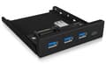 Miniatyrbilde 1 av 4: ICY BOX IB-HUB1418-i3, Sort, GL3520 ASM1543, 101 mm, 137 mm, 25 mm, 143 g