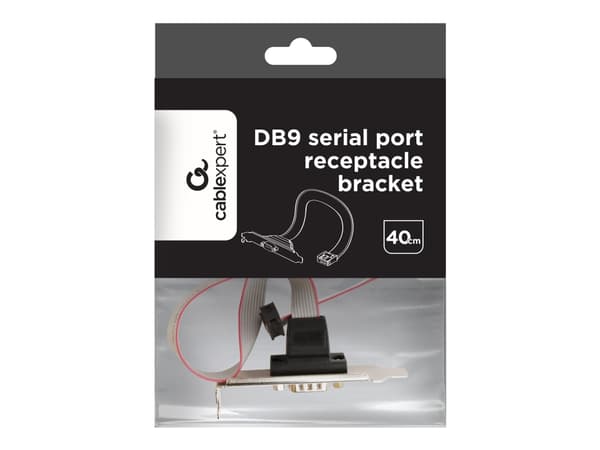 Gembird CC-DB9ML-01 - Seriell panel - DB-9 (hona) till 10 pin IDC - 40 cm - platt, tumskruvar