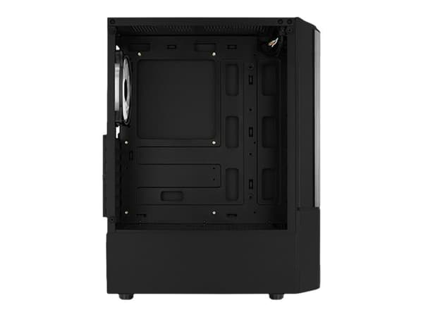 AeroCool Quantum - Mid tower - ATX - sidepanel med vindu (herdet glass) - ingen strømforsyning (ATX) - svart - USB/lyd