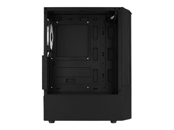 AeroCool Quantum Mesh - Mid tower - ATX - genomskinlig sidopanel (härdat glas) - ingen strömförsörjning (ATX) - svart - USB/ljud