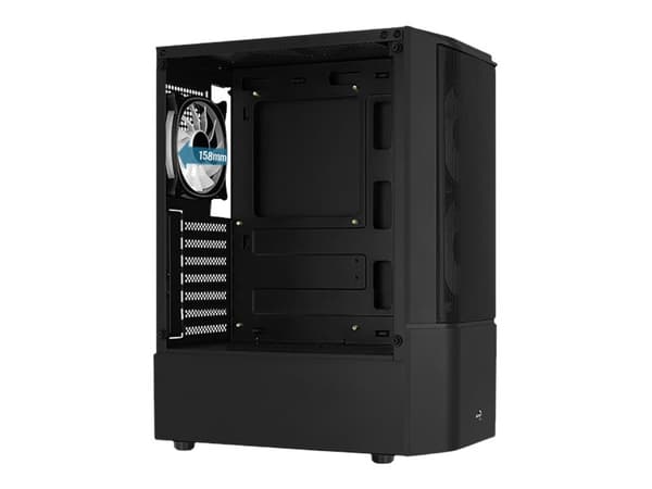 AeroCool Quantum Mesh - Mid tower - ATX - genomskinlig sidopanel (härdat glas) - ingen strömförsörjning (ATX) - svart - USB/ljud