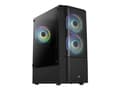 Miniatyrbild 1 av 5: AeroCool Quantum Mesh - Mid tower - ATX - genomskinlig sidopanel (härdat glas) - ingen strömförsörjning (ATX) - svart - USB/ljud