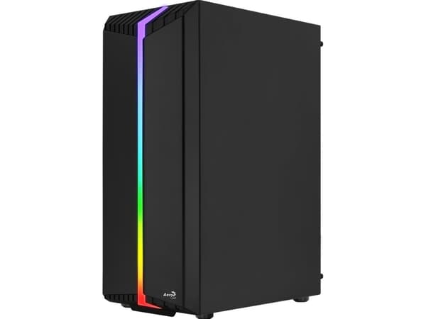 AeroCool PGS V Series Bionic - Tempered Glass Edition - mid tower - ATX - ingen strömförsörjning (ATX) - svart - USB/ljud
