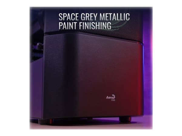 AeroCool Quantum Mesh - MDT - ATX - sidepanel med vindue (hærdet glas) - ingen strømforsyning (ATX) - sort - USB/Lyd