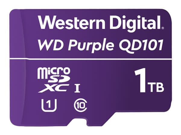 WD Purple WDD100T1P0C - Flash-minnekort - 1 TB - UHS-I U1 / Class10 - microSDXC - lilla