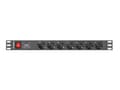 Miniatyrbilde 5 av 5: Lanberg PDU-07F-0200-IEC-BK - Strømfordelerenhet (kan monteres i rack) - AC 220-250 V - 2500 watt - enkeltfase - inngang: IEC 60320 C14 10A - utgangs