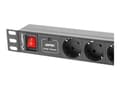 Miniatyrbilde 2 av 5: Lanberg PDU-07F-0200-IEC-BK - Strømfordelerenhet (kan monteres i rack) - AC 220-250 V - 2500 watt - enkeltfase - inngang: IEC 60320 C14 10A - utgangs