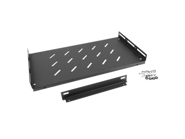 Lanberg - Rack-hylle - svart, RAL 9004 - 1U - 19"