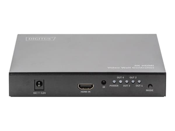 DIGITUS - Videoveggkontroller - HDMI - HDMI - HDMI - 4 x HDMI - svart