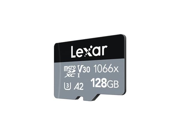 Lexar Professional SILVER series - Flashminnekort (microSDXC til SD-adapter inkludert) - 128 GB - A2 / Video Class V30 / UHS-I U3 / Class10 - 1066x -