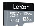 Miniatyrbilde 1 av 5: Lexar Professional SILVER series - Flashminnekort (microSDXC til SD-adapter inkludert) - 128 GB - A2 / Video Class V30 / UHS-I U3 / Class10 - 1066x -