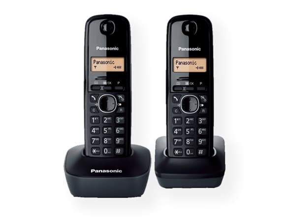 Panasonic KX-TG1612 - Trådløs telefon med anrops-ID - DECT - treveis anropskapasitet - trekullgrå + ekstra håndsett