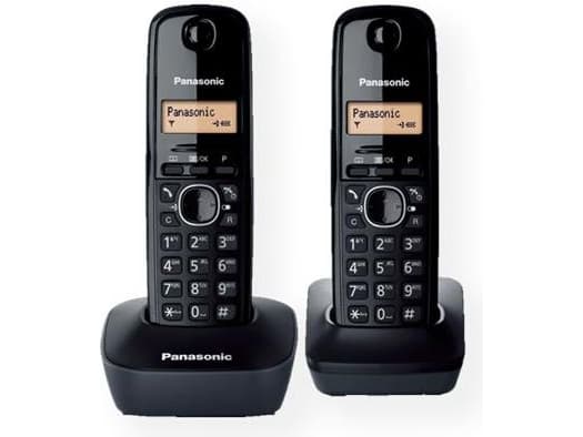 Panasonic KX-TG1612 - Trådløs telefon med anrops-ID - DECT - treveis anropskapasitet - trekullgrå + ekstra håndsett