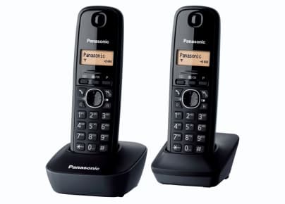 Panasonic KX-TG1612 - Trådløs telefon med anrops-ID - DECT - treveis anropskapasitet - trekullgrå + ekstra håndsett