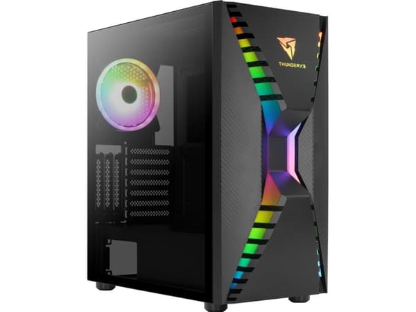 AeroCool Cronus-G-BK-v1 - Tempered Glass Edition - mid tower - micro ATX - genomskinlig sidopanel (härdat glas) - ingen strömförsörjning (ATX) - svar