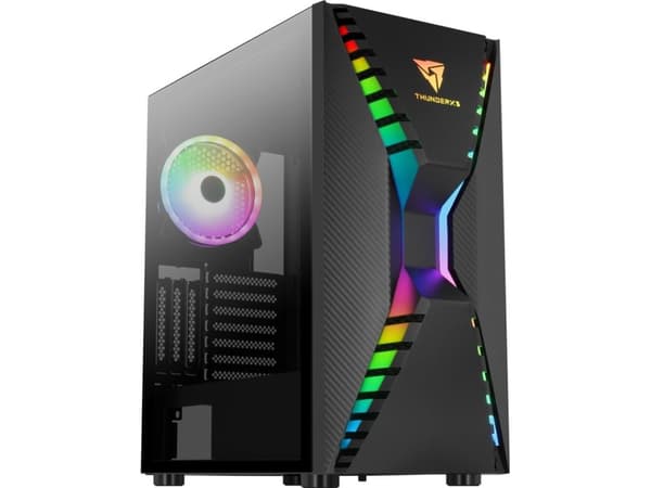 AeroCool Cronus-G-BK-v1 - Tempered Glass Edition - mid tower - micro ATX - genomskinlig sidopanel (härdat glas) - ingen strömförsörjning (ATX) - svar