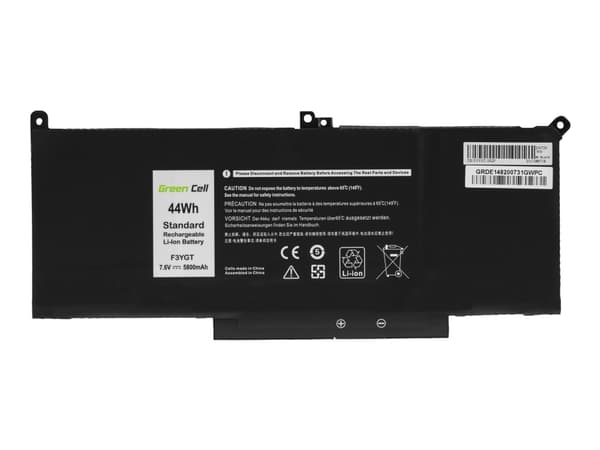 Green Cell - Batteri til bærbar PC (tilsvarer: Dell F3YGT) - litiumpolymer - 5800 mAh - 44 Wh - svart - for Dell Latitude 7280, 7290, 7380, 7390, 748