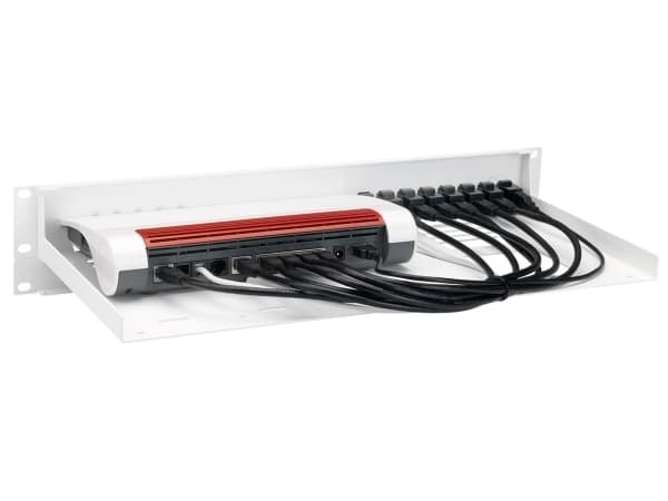 Rackmount.IT - Monteringssett for nettverksenhet - rackmonterbar - hvit, RAL 9003 - 1.3U - 19" - for AVM FRITZ!Box 6660 Cable, 6890 LTE, 7590
