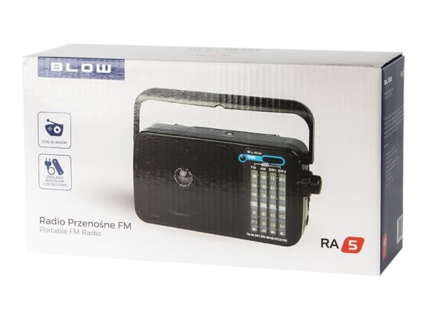 BLOW RA5, Bärbar, Analog, AM, FM, 87,5 - 108 MHz, 530 - 1600 kHz, 8,89 cm