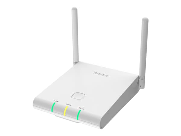 Yealink W90B - tukiasema langattomalle puhelimelle/VoIP-puhelimelle, jossa on soittajan tunnistusominaisuus Valkoinen