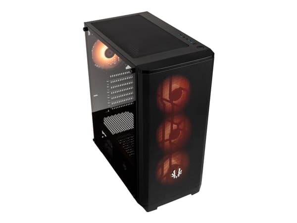 BitFenix Nova Mesh SE TG, Midi Tower, PC, Verkko, Muovi, Terästä, Karkaistu lasi, Musta, ATX, mikro ATX, Mini-ITX, Pelaaminen