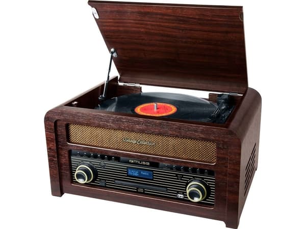 Muse MT-115 DAB, Suoravetolevysoitin, Puoliautomaattinen, Musta, Puu, Puu, 45 RPM, 33,45,78 RPM