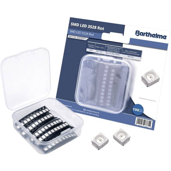 Barthelme SMD-LED-Set 3528 Röd 300 mcd 120 ° 18 mA 2 V 100 st Bulk