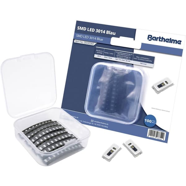 Barthelme SMD-LED-Set 3014 Blå 700 mcd 120 ° 20 mA 3 V 100 st Bulk