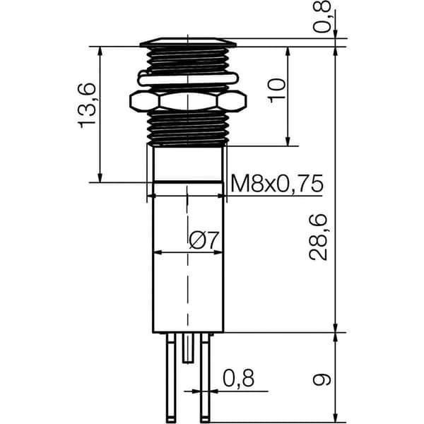 Signal Construct SFEU080245 LED-signallampa Röd 24 V/AC, 24 V/DC 2400 mcd