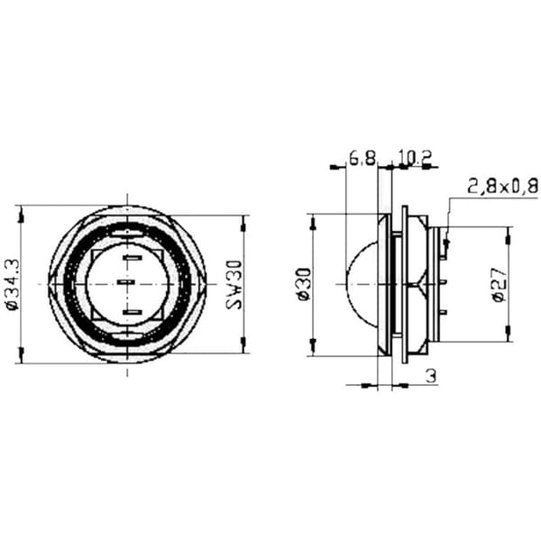 Signal Construct LDC20724 LED-signallampa Ultragrön 24 V/DC, 24 V/AC 350 mcd