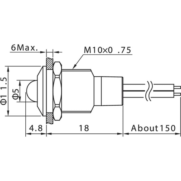 TRU COMPONENTS TC-7495196 LED-lampa Grön 12 V DC/AC