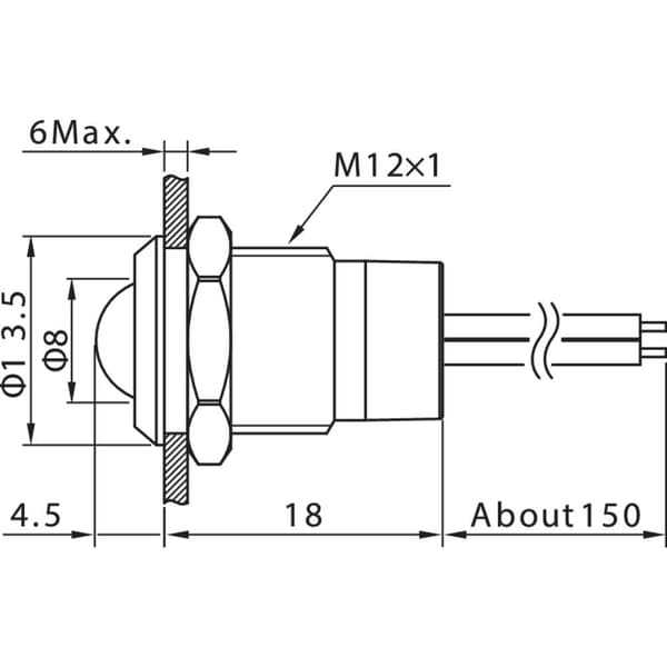 TRU COMPONENTS TC-7495224 LED-lampa Röd 12 V DC/AC