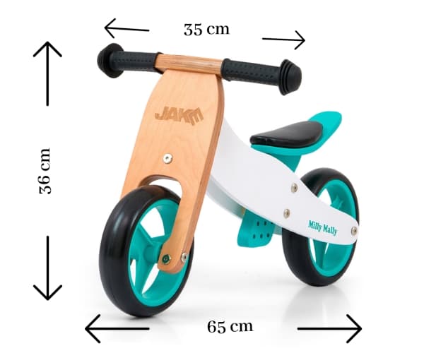 Milly Mally Jake Classic Mint 2in1, 1,5 År, 3 hjul, Trä, Mintfärgad, Vit, Trä
