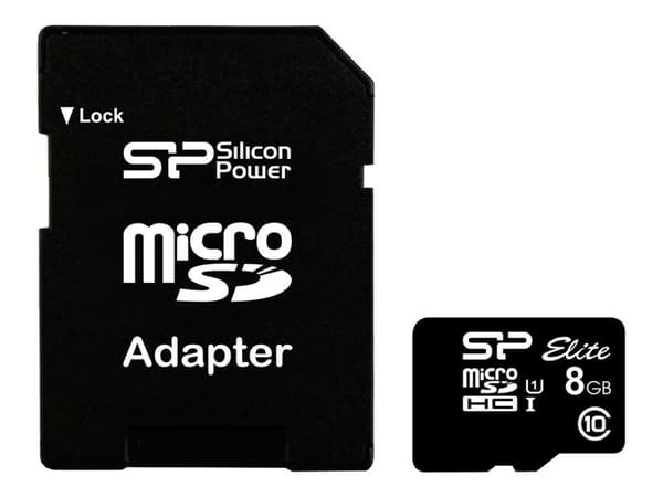 SILICON POWER Elite - Flashminnekort (microSDHC til SD-adapter inkludert) - 8 GB - Class 10 - microSDHC UHS-I